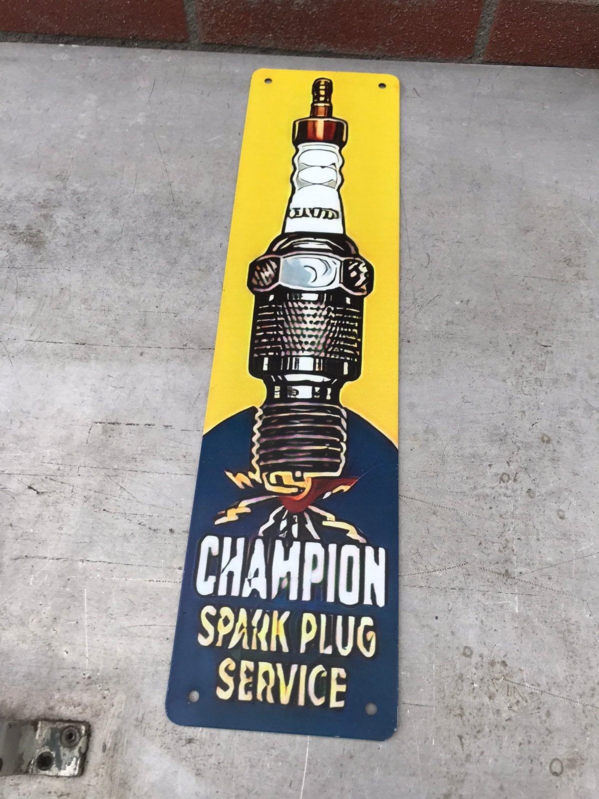 Champion bougie reclame bordje, Ophalen of Verzenden, Zo goed als nieuw, Reclamebord