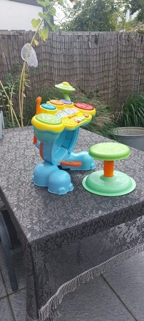 VTech Baby Olifant Drumstel met Krukje, Ophalen, Zo goed als nieuw, Overige typen, Met licht