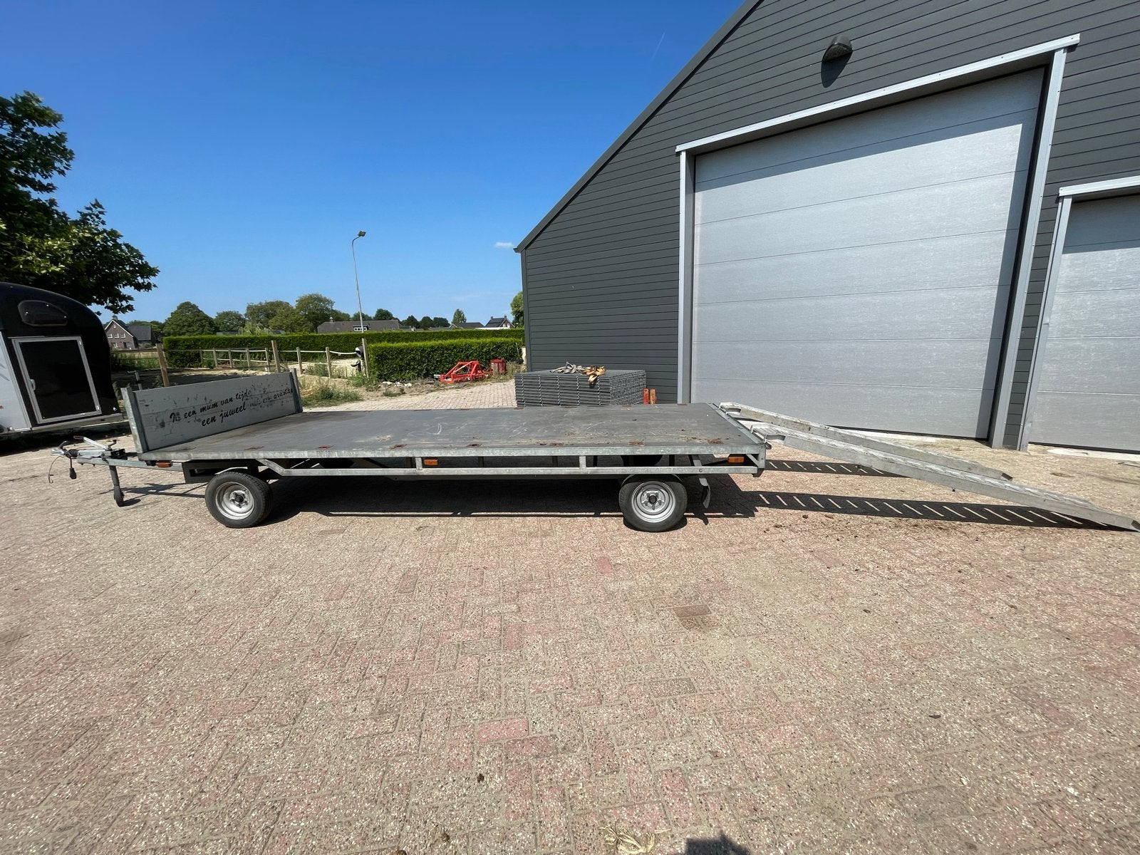 Schamel aanhangwagen met lier en oprijplaten, Auto diversen, Ophalen, Gebruikt