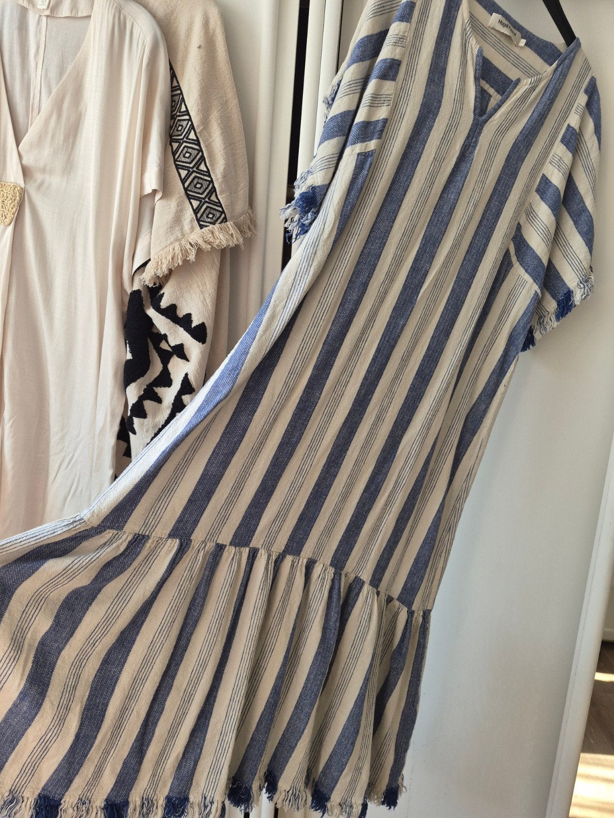 Magali Pascal lange jurk L greek boho jurk ikat geweven, Kleding | Dames, Overige kleuren, Maat 42/44 (L), Nieuw, Ophalen of Verzenden