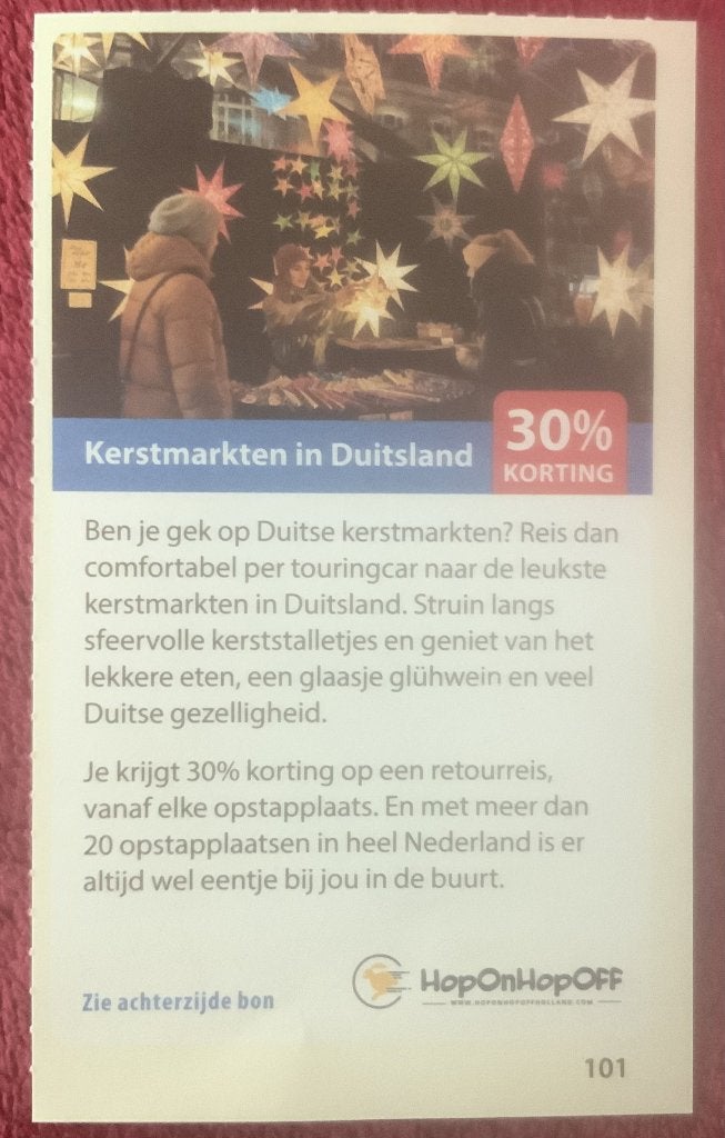 Kerstmarkten in Duitsland Voordeelbon, Tickets en Kaartjes, Drie personen of meer, Kortingsbon, Overige typen