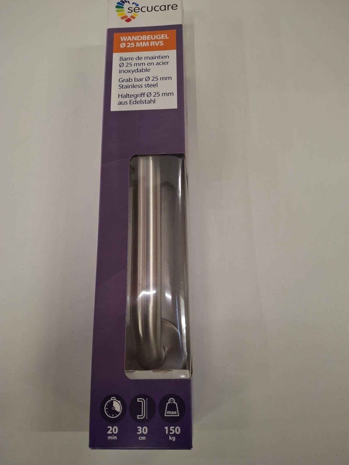 SecuCare Wandbeugel Ø 25 mm RVS 30 cm - Nieuw in doos, Nieuw, Ophalen of Verzenden, SecuProducts BV, Luzernestraat 29, 2153 GM Nieuw-Vennep, NL