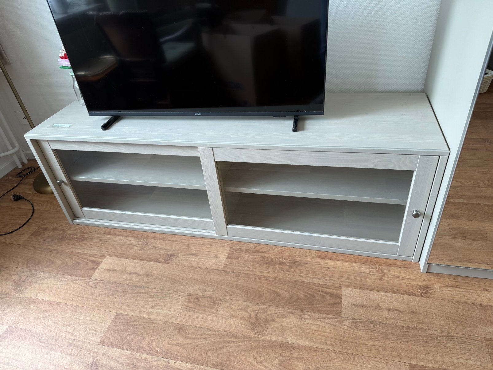 TV-meubel 160cm grijsbeige ZGAN, Ophalen, 150 tot 200 cm, Zo goed als nieuw, Minder dan 100 cm