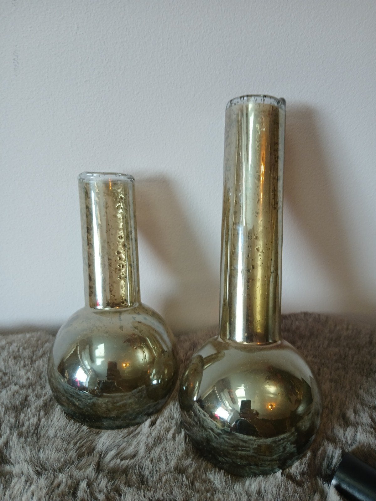 Set van 2 gouden vazen van Light & Living, Huis en Inrichting, Gebruikt, Met patroon/structuur, Ophalen of Verzenden, Glas