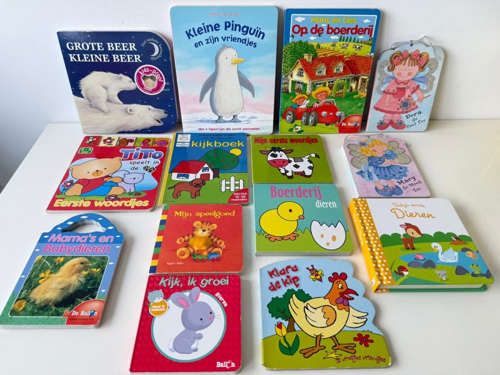 Boekenpakket, 14x kinderboek, boek karton voor peuters, Ophalen of Verzenden, Gelezen, Jongen of Meisje, Fictie algemeen
