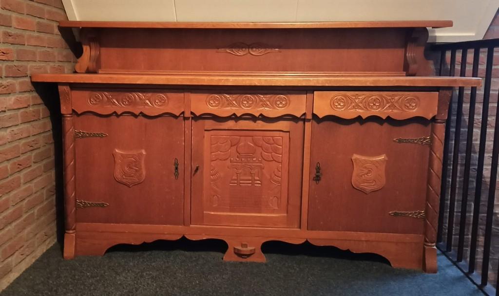 Antieke eikenhouten kast van Heeckeren van Molecaten, Antiek en Kunst, Ophalen