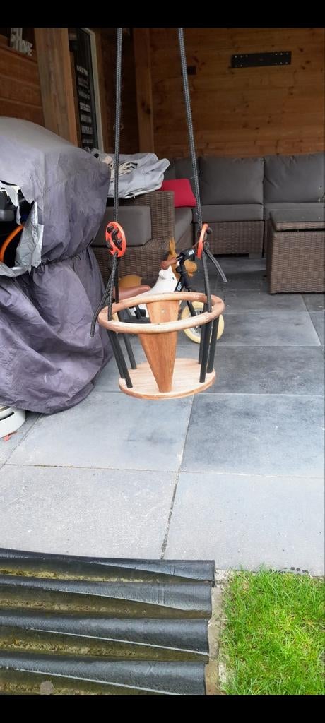 Houten babyschommel voor binnen en buiten, Kinderen en Baby's, Speelgoed | Buiten | Speeltoestellen, Zo goed als nieuw, Schommel