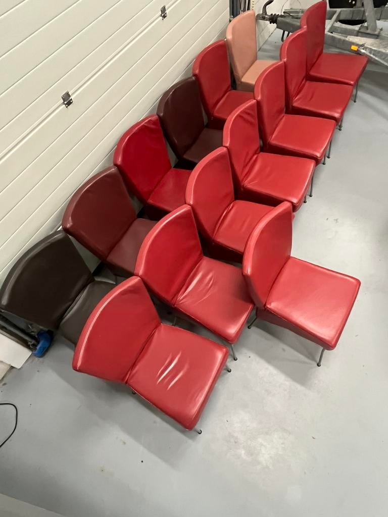 14x lederen design stoel leer leder fauteuil eetkamerstoelen, Ophalen, Gebruikt, Overige kleuren, Leer