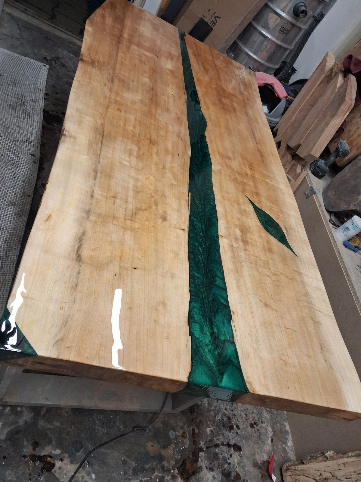 Unieke Epoxy Riviertafel - Handgemaakt Design, Modern, Industrieel, Rustiek, Nieuw, Vier personen, Rechthoekig