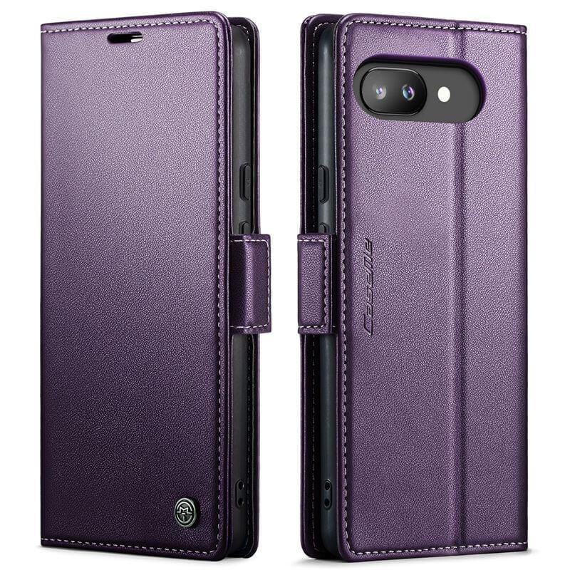 Luxe Wallet Case +Screenprotector for Google Pixel 9a _Paars, Verzenden, Nieuw, Hoesje of Tasje