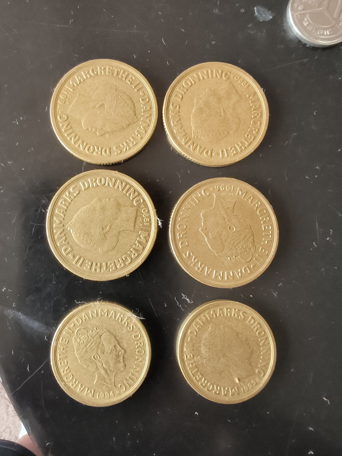 6 Deense 20 Kroner munten - jaren 90, Ophalen of Verzenden, Overige landen, Setje
