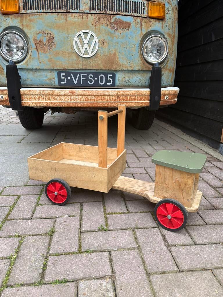 Houten bak loopfiets voor kinderen 1,5-3 jaar, Kinderen en Baby's, Speelgoed | Buiten | Voertuigen en Loopfietsen, Ophalen of Verzenden