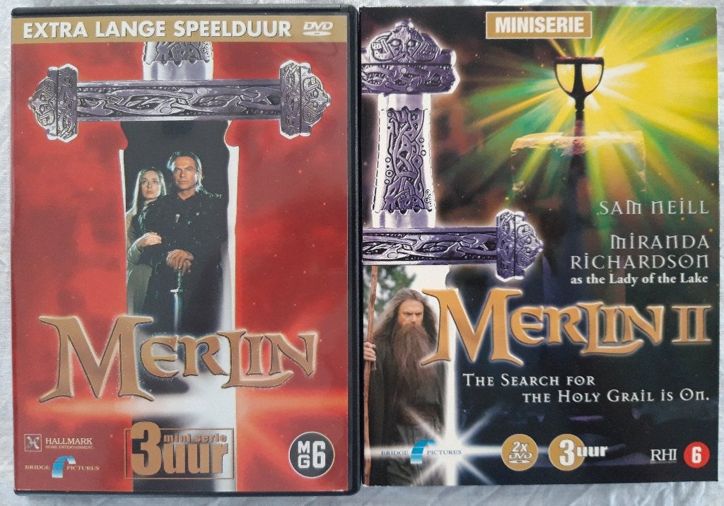 DVD Merlin 1 & 2 (mini serie), Vanaf 6 jaar, Ophalen of Verzenden, Zo goed als nieuw, Science Fiction en Fantasy
