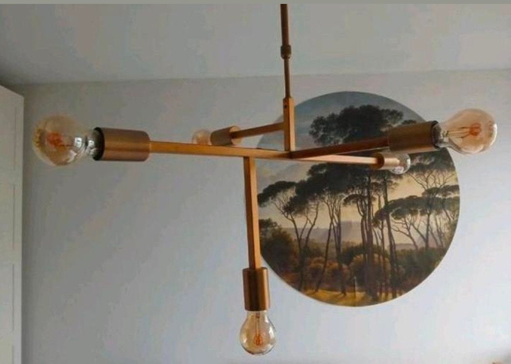 Grote lamp industriëel hanglamp art deco stijl, Ophalen, Zo goed als nieuw