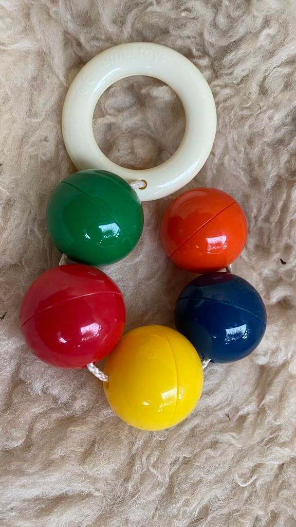 Vintage bijtring / rammelaar met ballen van Ambi Toys, Ophalen of Verzenden, Zo goed als nieuw, Overige typen