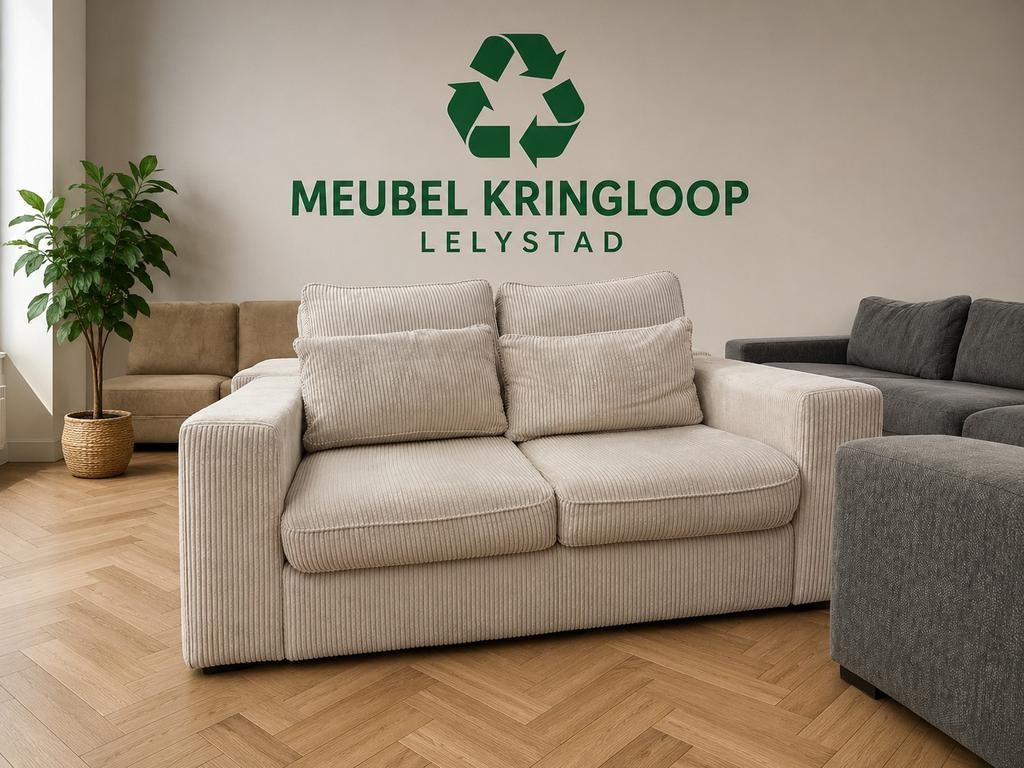 Set van 2 ribstof banken 190 en 160cm, ., Ophalen of Verzenden, Zo goed als nieuw, Rechte bank