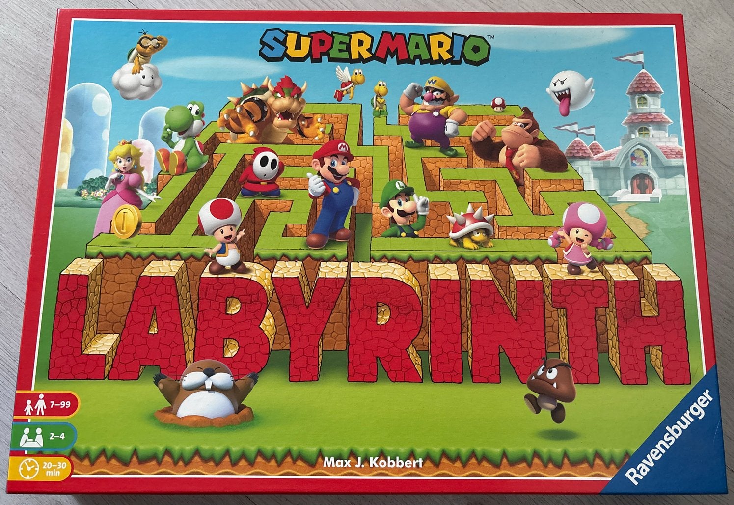 Super Mario Labyrinth Bordspel - Ravensburger, z.g.a.n.!, Een of twee spelers, Ophalen of Verzenden, Zo goed als nieuw