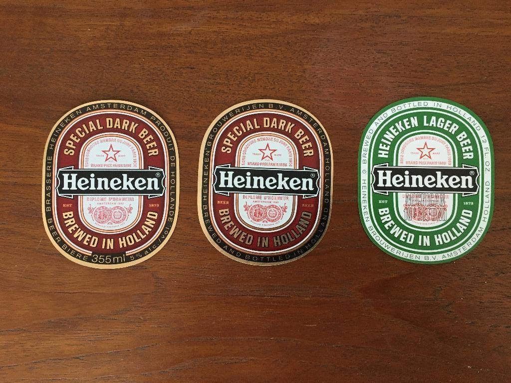 bier etiket Heineken USA  Michigan special dark van vroeger, Verzenden, Nieuw, Overige typen, Heineken
