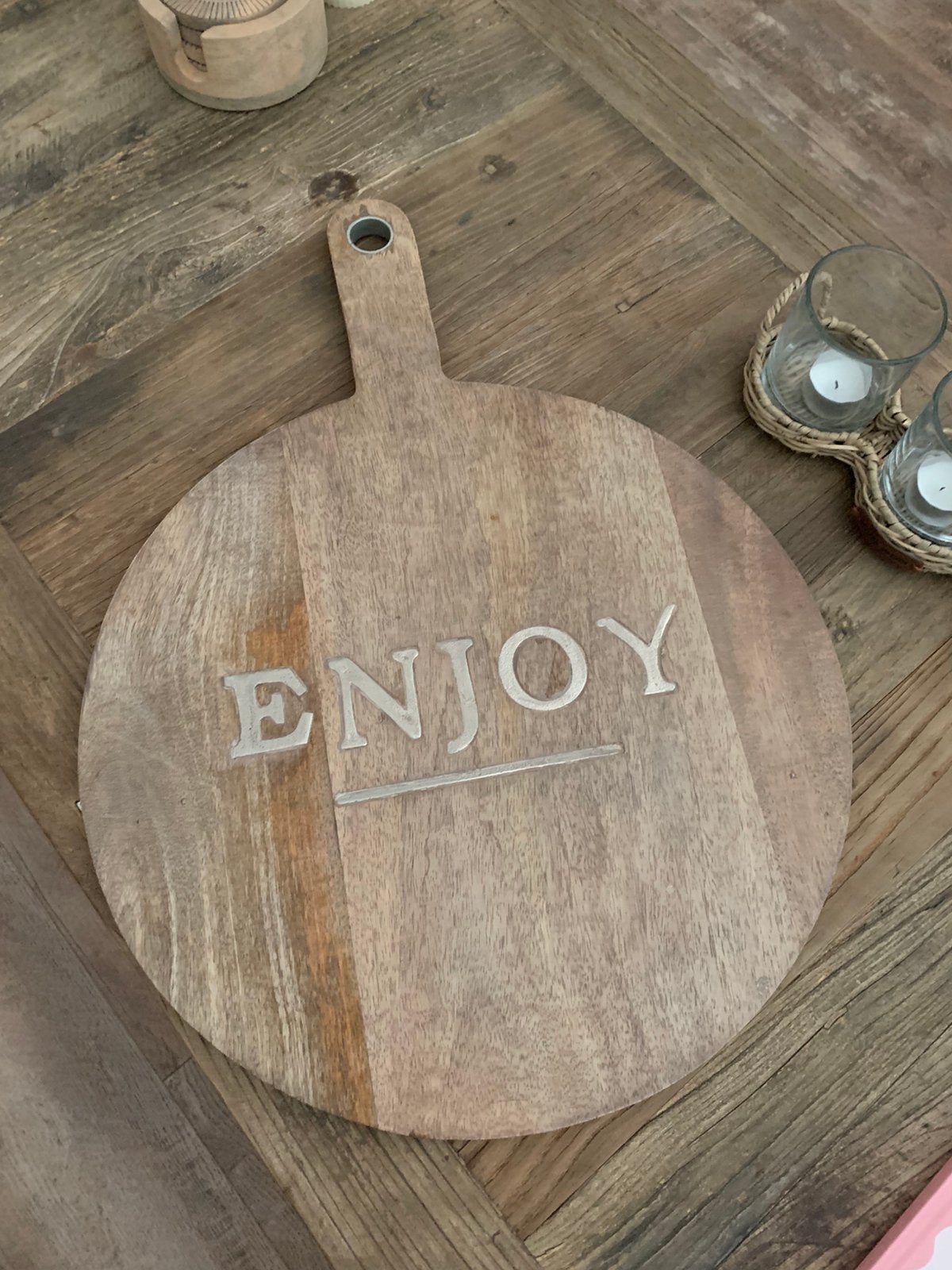 Riviera Maison / Enjoy houten serveerplank borrelplank, Ophalen of Verzenden, Zo goed als nieuw, Drums of Percussie