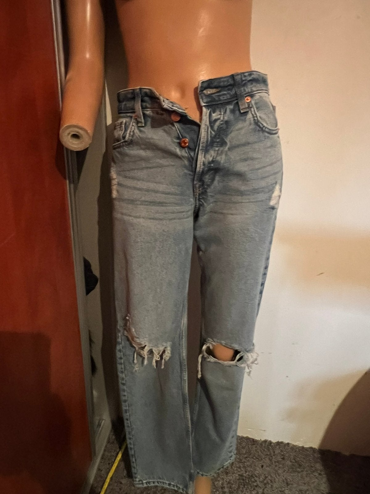LEVI’S spijkerbroek met scheuren 501 25/30 origineel ZGAN, F, G, Blauw, R
