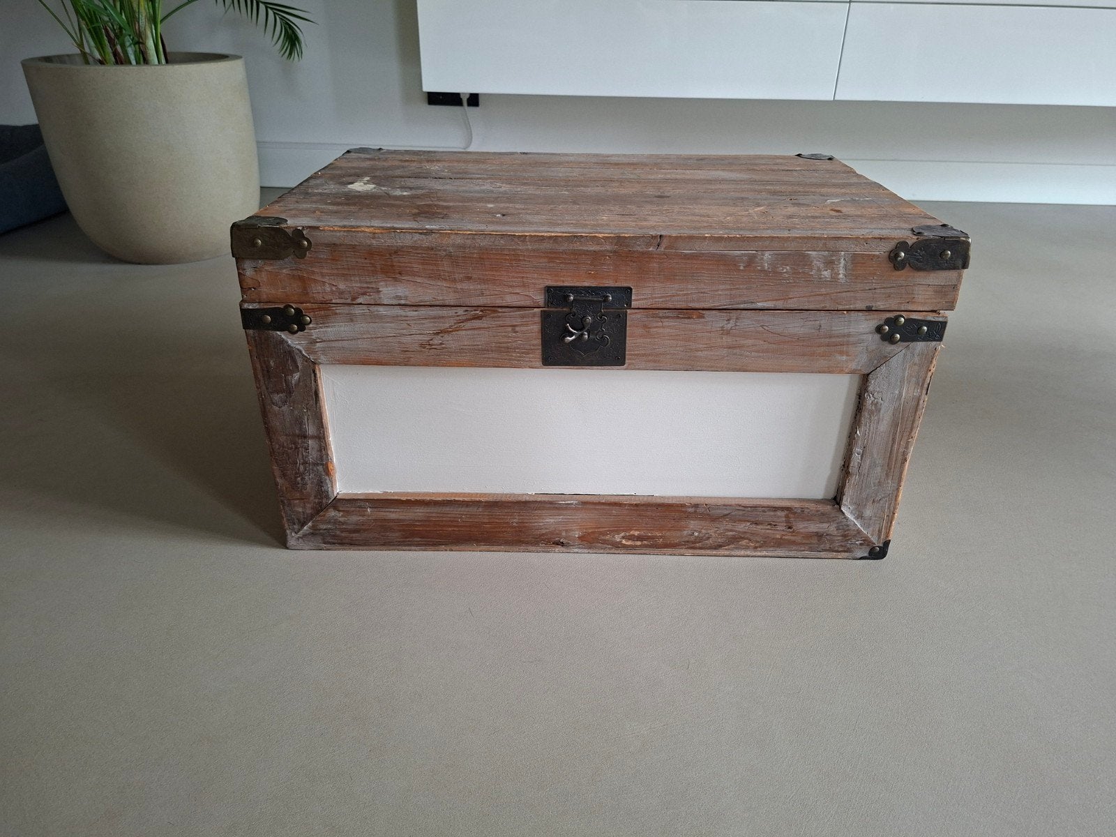 Oude houten kist, Huis en Inrichting, Woonaccessoires | Kisten, Ophalen, Gebruikt, 50 tot 100 cm, 5 – 50