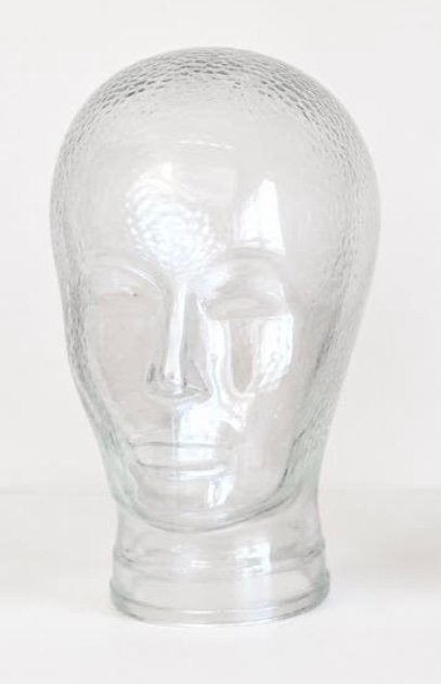 Vintage glazen mannequin design hoofd transparant, Verzenden, Huis en Inrichting