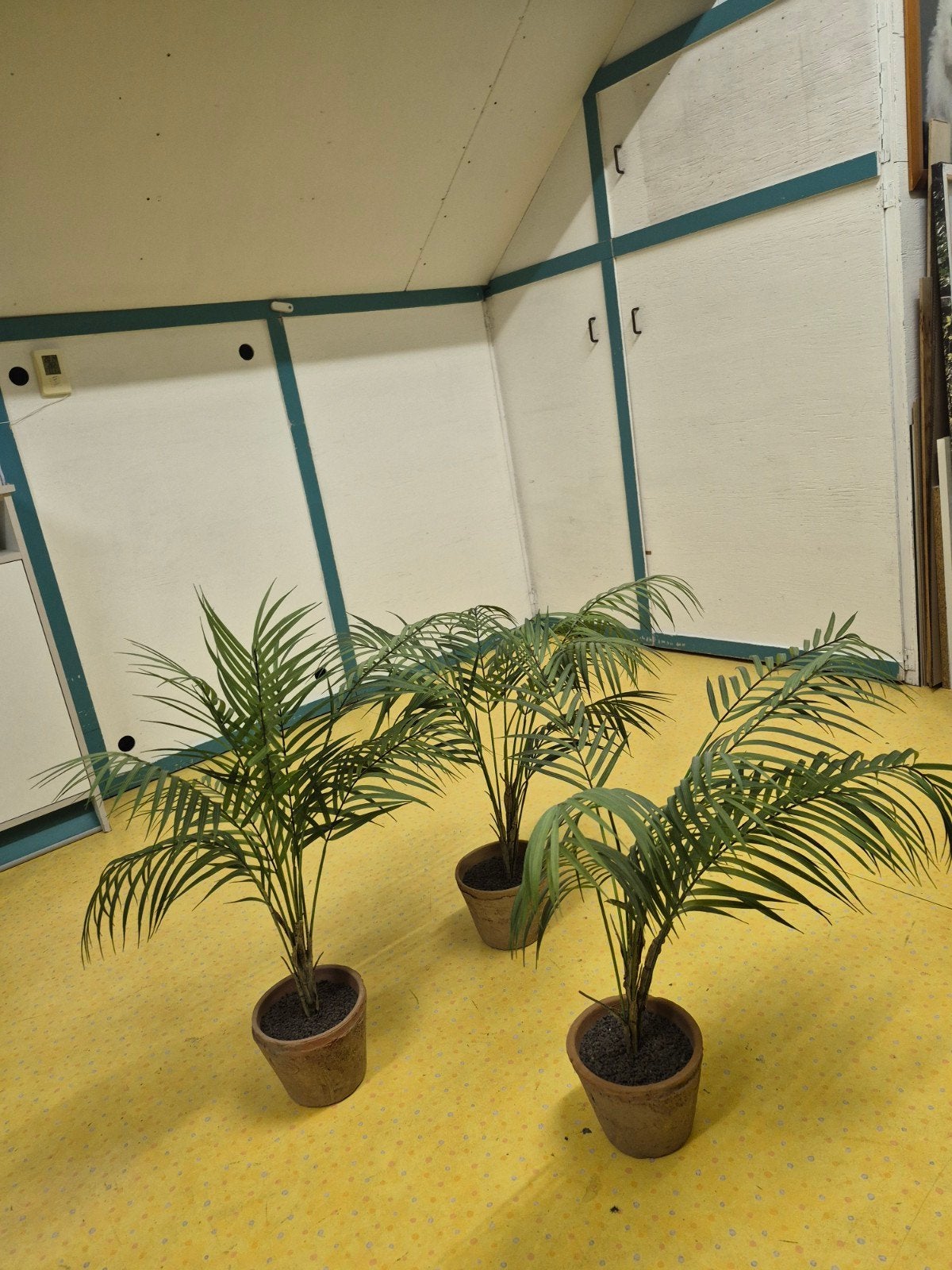 Set van 3 kunstpalmplanten - Areca palm, Huis en Inrichting, Binnen, Onderhoudsvrij, Kunstplant, Ophalen of Verzenden
