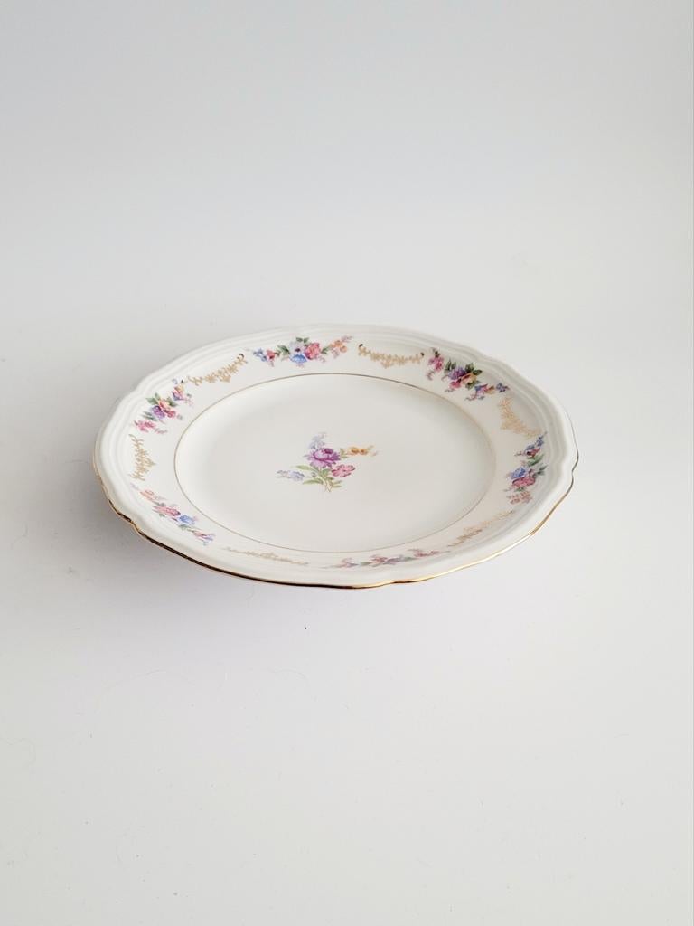 Izgs brocante bloemetjes servies borden en 2 kannetjes, Ophalen of Verzenden