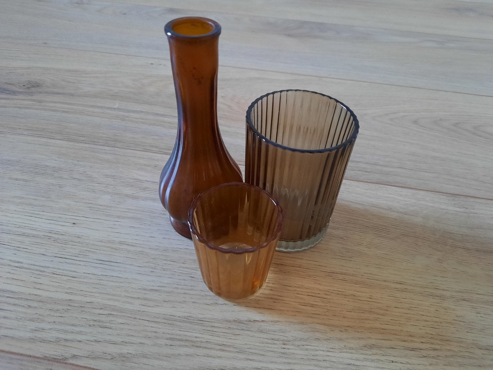 Bruin oranje woondecoratie. Alles van glas, Ophalen of Verzenden, Zo goed als nieuw, Glas