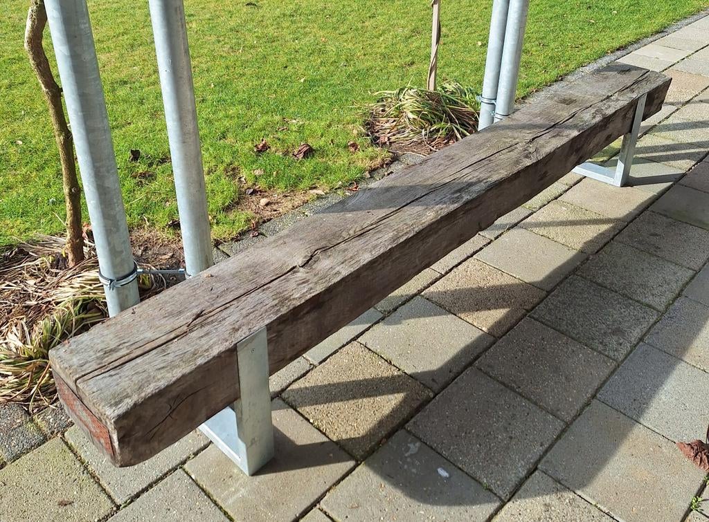 Eikenhouten bank, Ophalen, Gebruikt, Hout