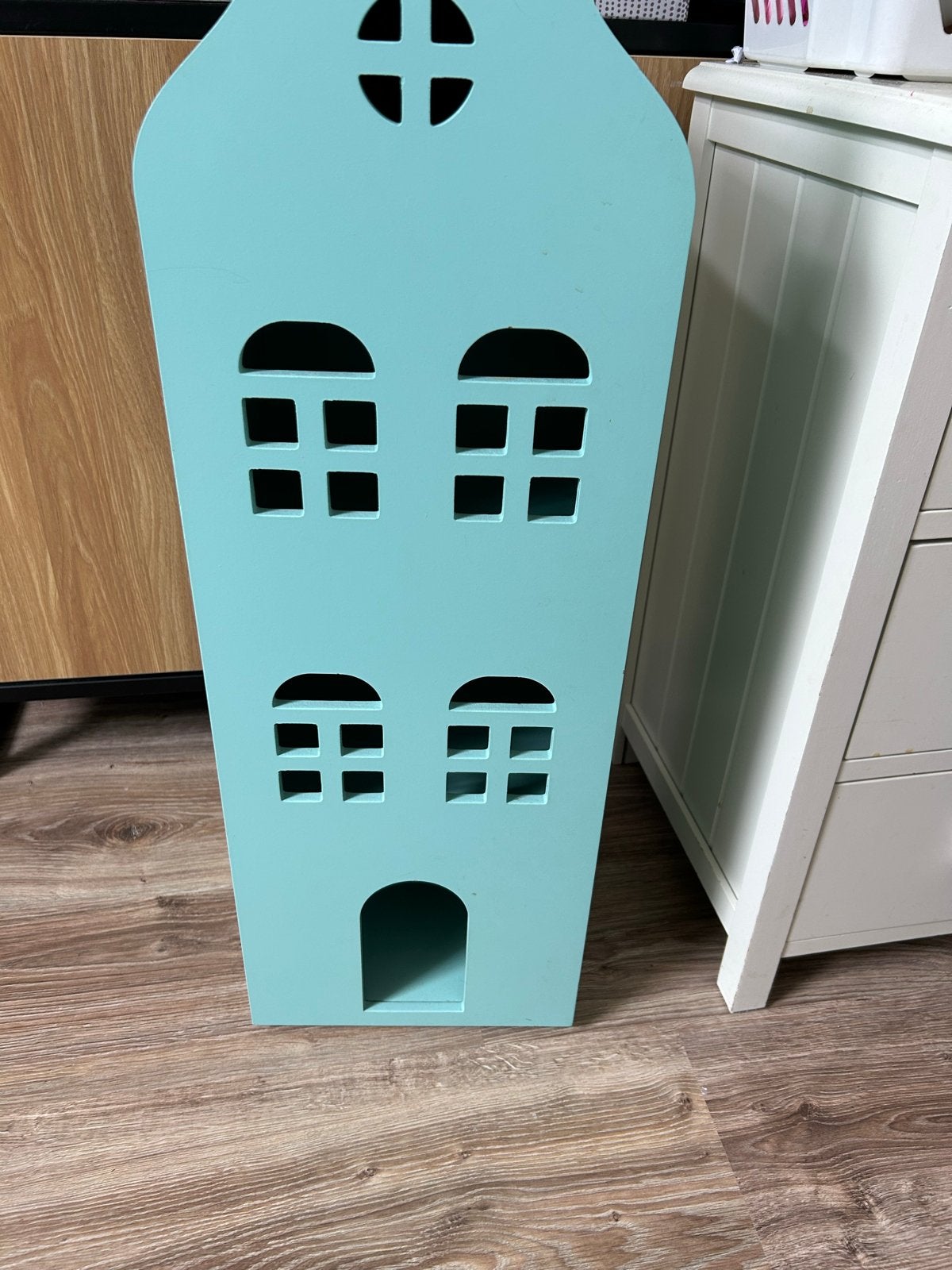 Houten speelhuisje / poppenhuisje mintgroen, Ophalen, Gebruikt, Overige typen