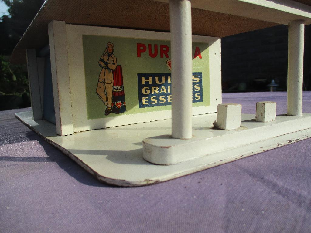 Antieke Franse vintage Speelgoed garage Purfina tankstation, Verzenden, Gebruikt
