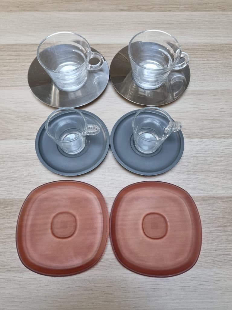 Nespresso koffiekopjes met schotel (View & Lume serie), Huis en Inrichting, Keuken | Servies, Ophalen of Verzenden, Glas, Overige stijlen