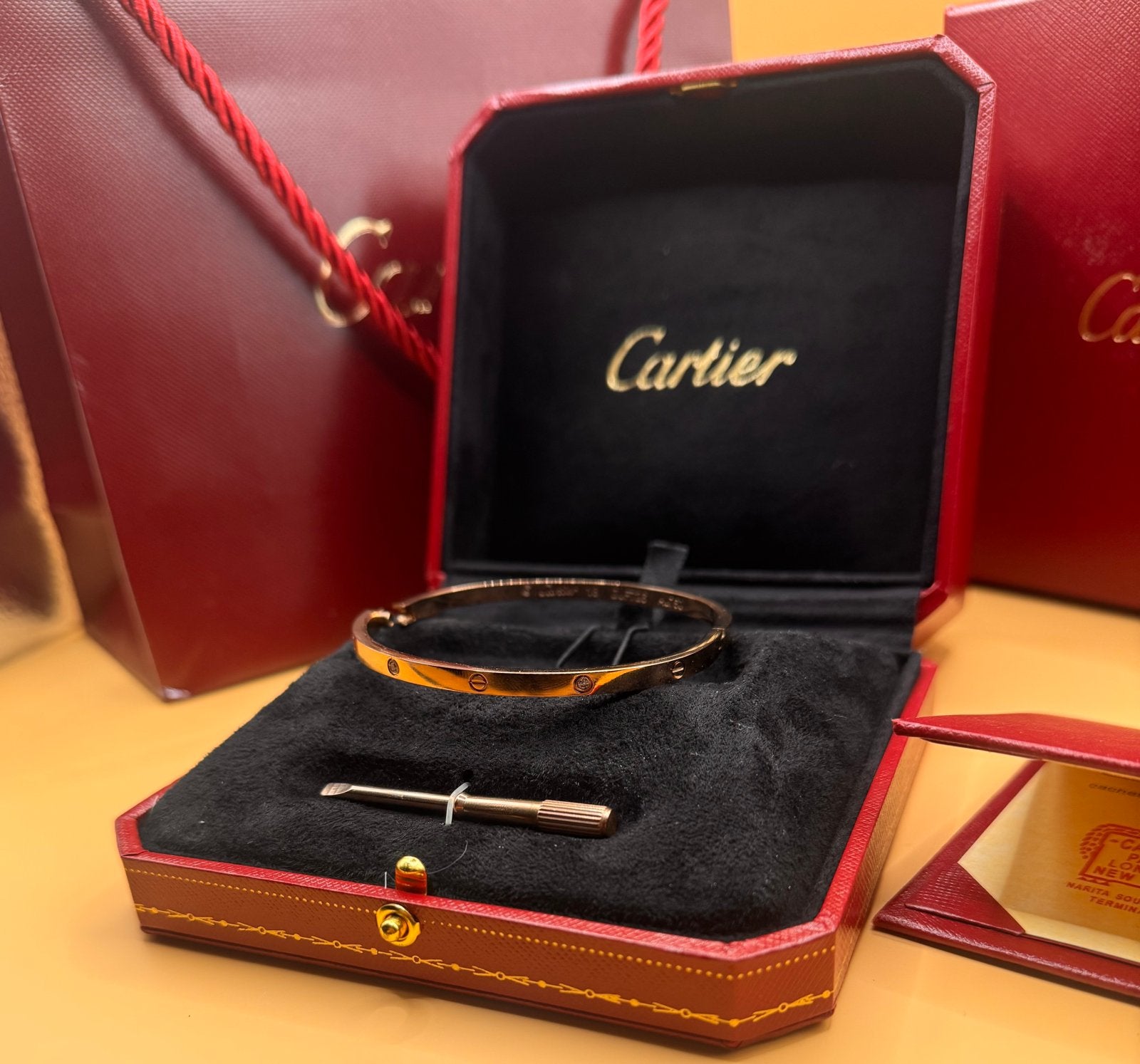 HIGH REP Cartier Love Bracelet Style – Size 18 – Full Set, Ophalen of Verzenden, Nieuw, Softcase