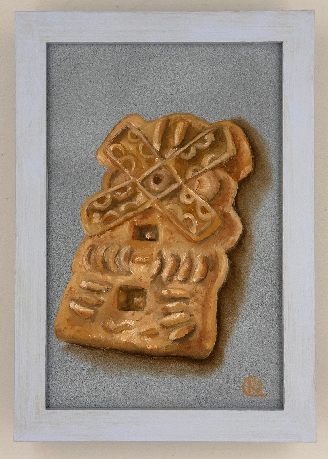 Speculaas koekje stilleven, Antiek en Kunst, Stilleven, Ophalen of Verzenden, Olieverf, Ophangklaar