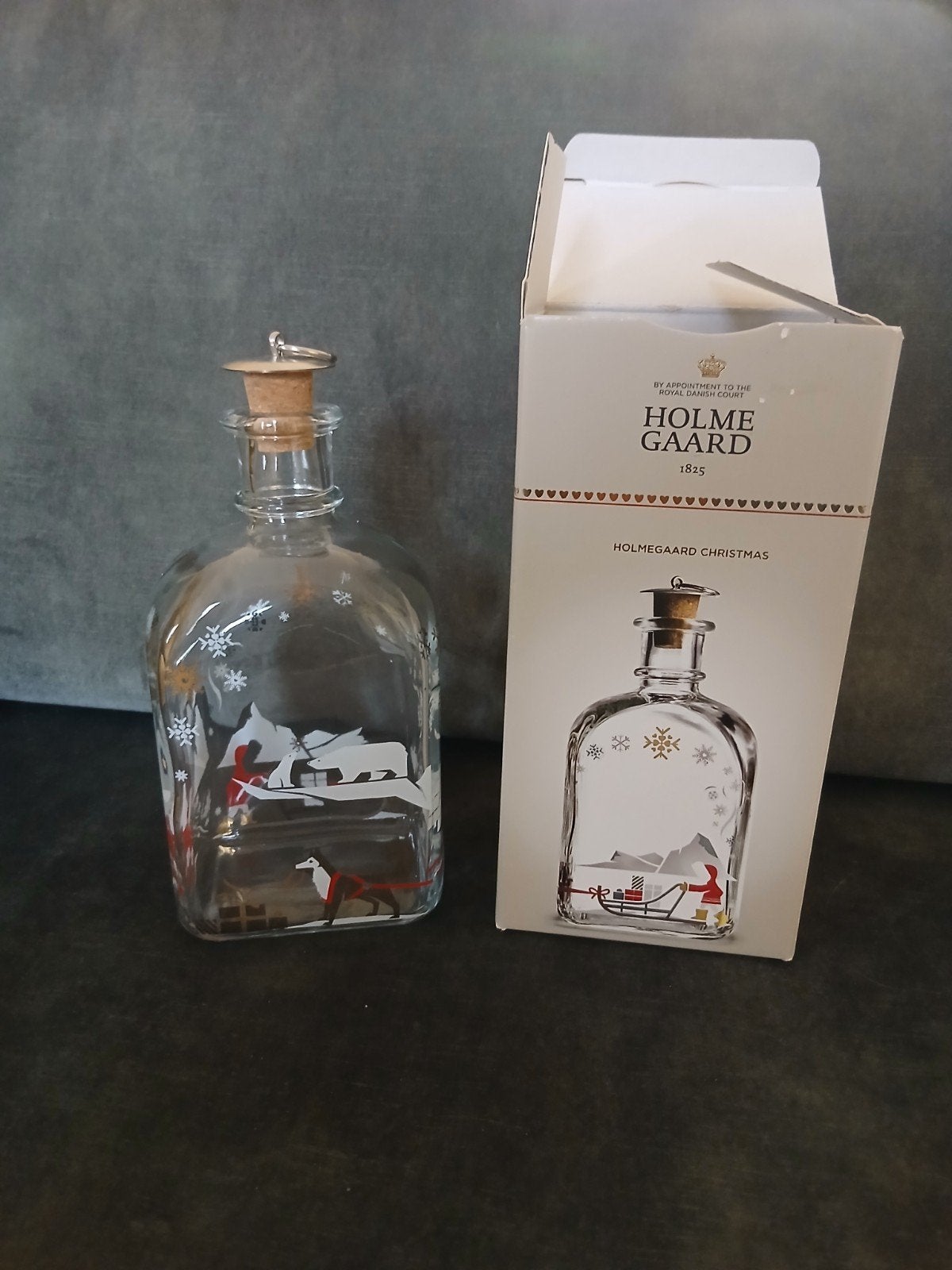 Holmegaard Kerstfles - Decoratieve Glazen Fles, Ophalen of Verzenden, Zo goed als nieuw, Transparant, Glas