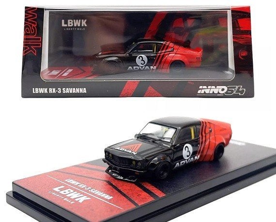 Mazda RX3 Savanna #3 LBWK "Advan Livery" 1-64 Inno64, Tschuiten@hotmail.com, Duitsland, Auto, Nieuw