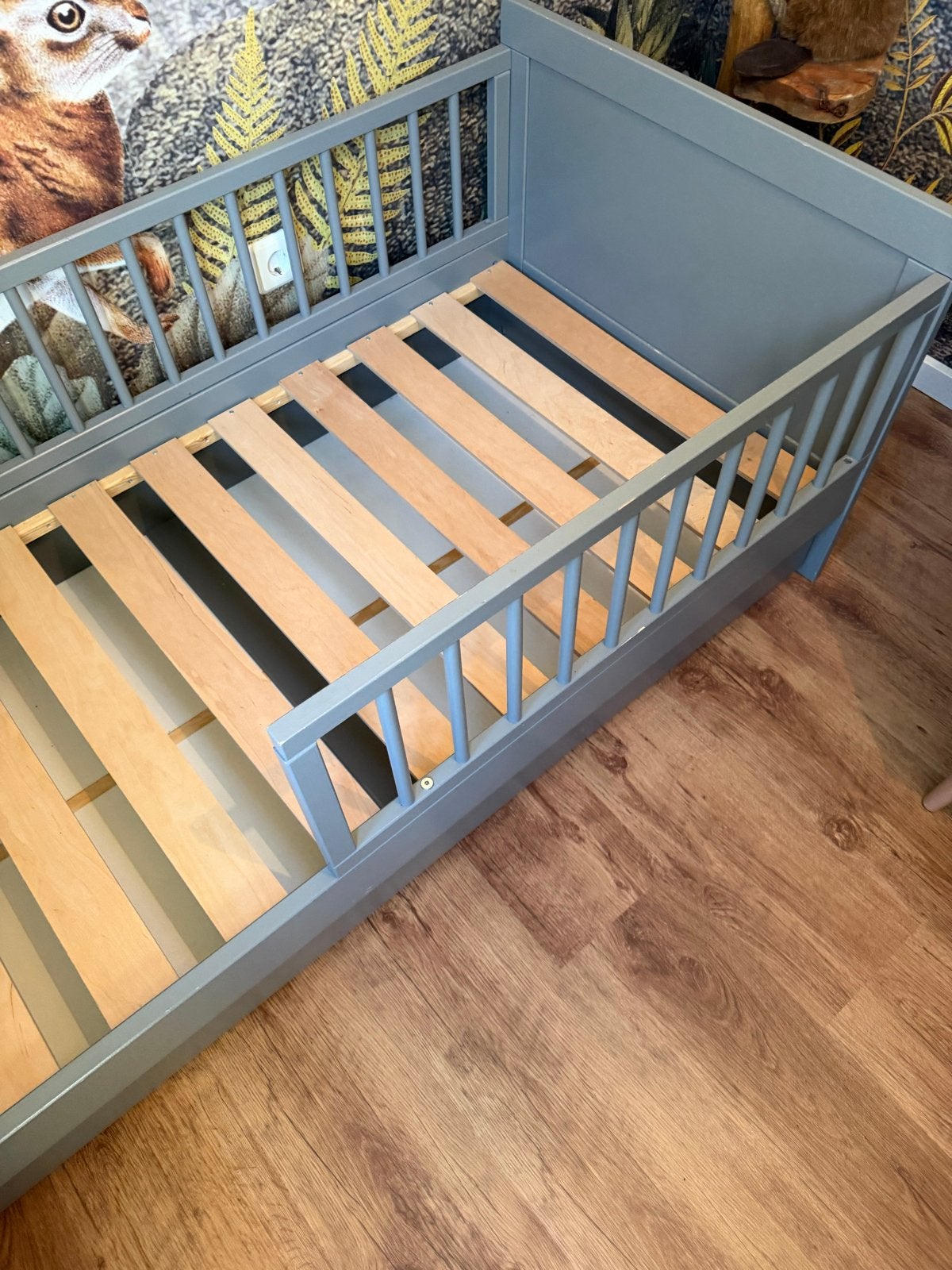 Grijs Montessori bed 70x140 petit amelie, Ophalen, Gebruikt, 190 cm of minder, Grijs