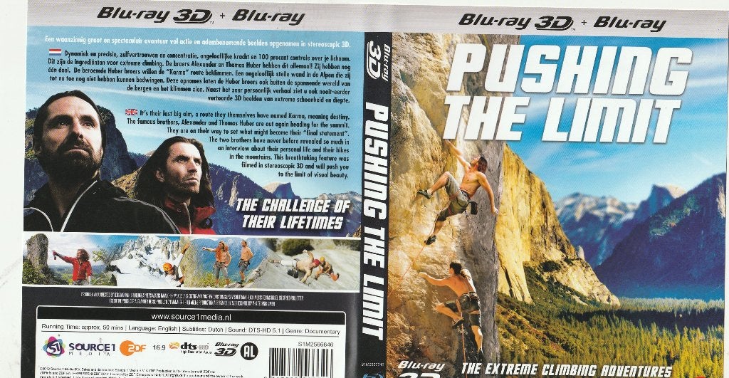 Pushing the limit blu ray ( ned. Ondert.) 3 D, Ophalen of Verzenden, Zo goed als nieuw, Avontuur