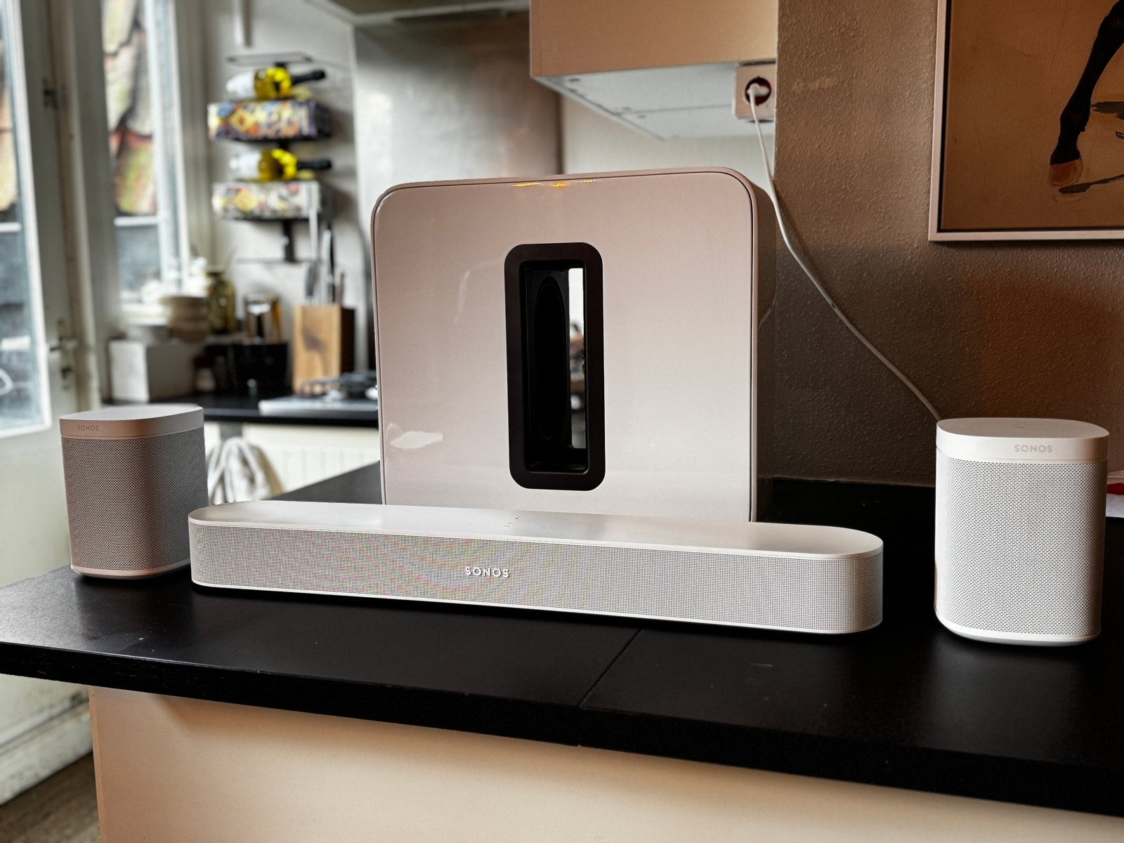 Sonos 5.1 Surround Set: Sub Gen 3, Beam Gen 2, 2x One SL Wit, Ophalen of Verzenden, Zo goed als nieuw, 5.1-systeem, Overige merken