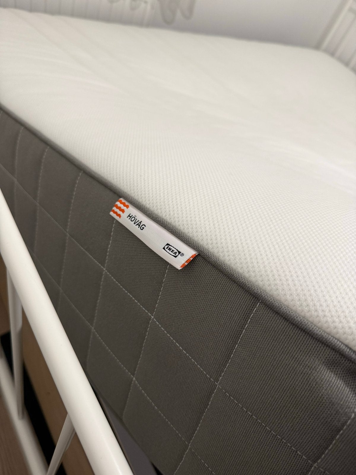 IKEA bedframe met matras 140x200 cm, Ophalen, Wit, Tweepersoons, 140 cm