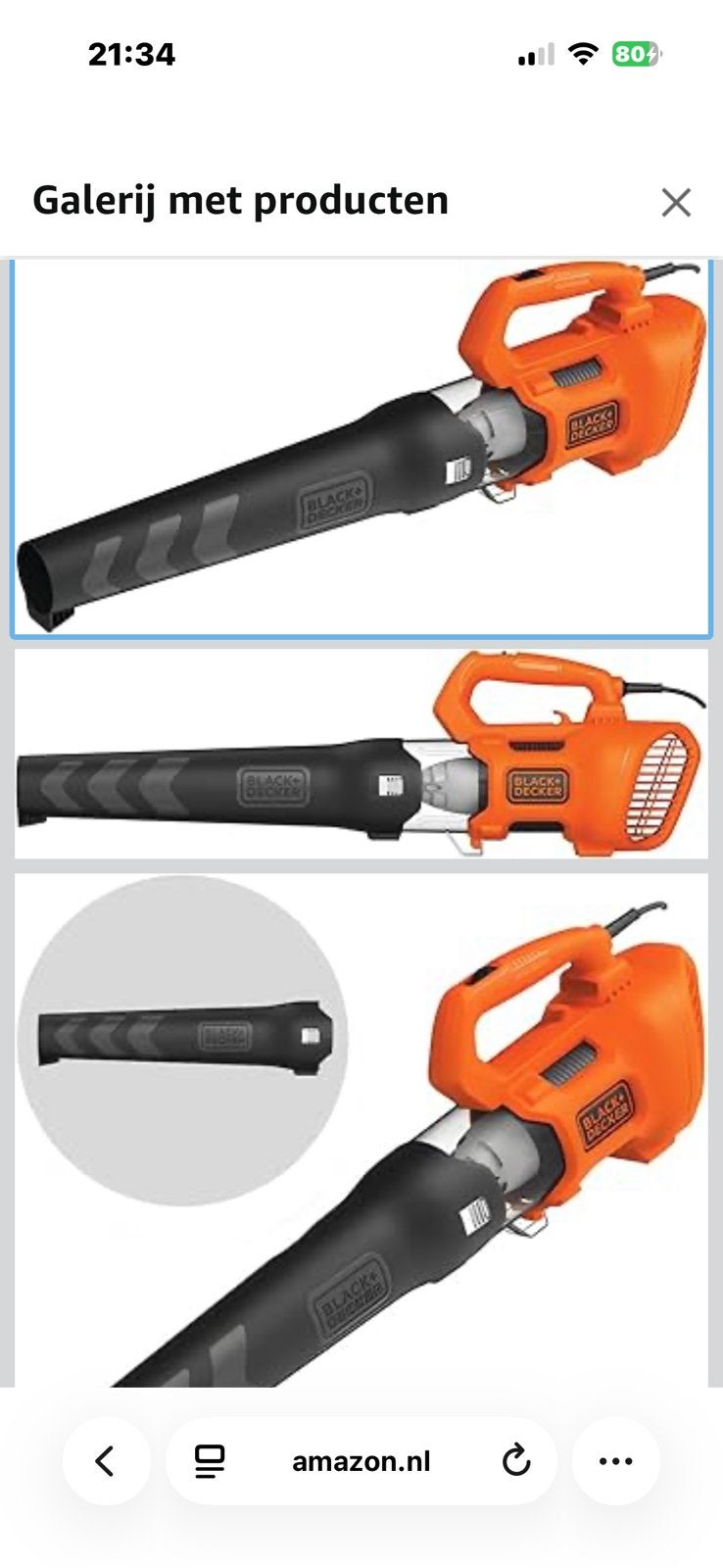 Bladblazer black and decker nieuw, Ophalen of Verzenden, Elektrisch