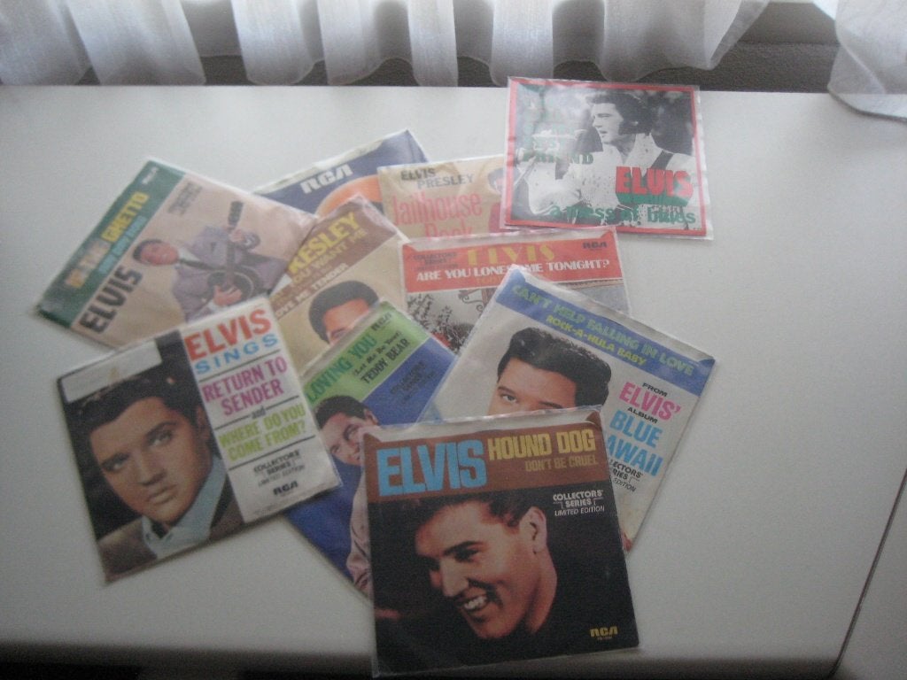 Elvis, Cd's en Dvd's, Vinyl | Rock, Gebruikt, Rock-'n-roll, Overige typen, Beschermende buitenhoes, 7 inch, Ophalen of Verzenden