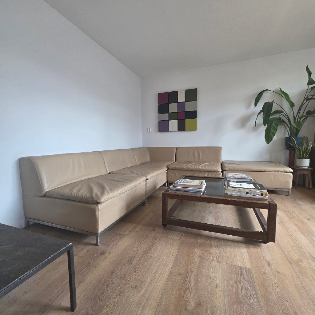 Grote vintage design modulaire hoekbank, Huis en Inrichting, Banken | Bankstellen, Ophalen, Gebruikt, Overige maten, Hoekbank