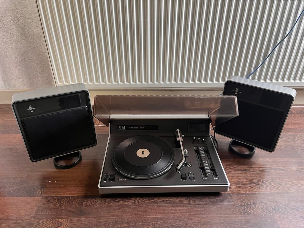 Philips GF 907 Vintage Stereo Platenspeler met Speakers, Ophalen, Gebruikt