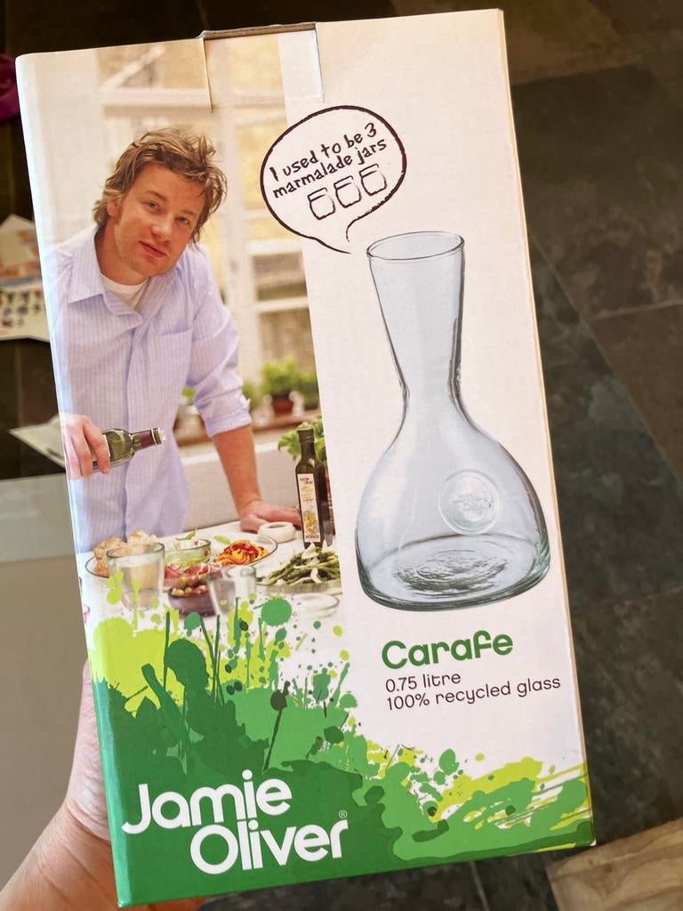 Jamie Oliver Karaf - 0.75 liter gerecycled glas, Huis en Inrichting, Ophalen, Overige kleuren, Nieuw, Glas