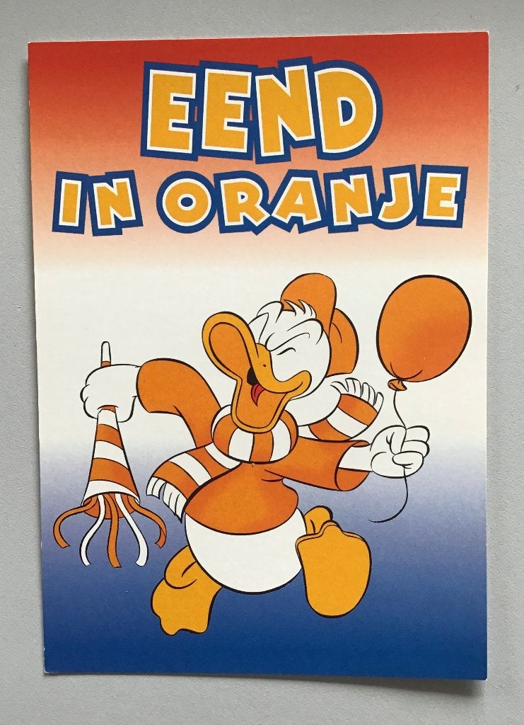 Ansichtkaart Eend in oranje (Boomerang Card), Ophalen, 1980 tot heden, Ongelopen, Sport en Spel