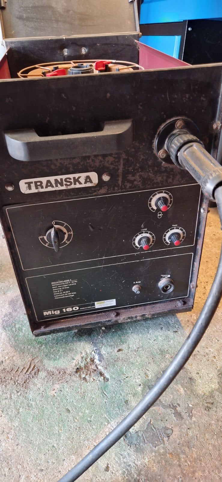 Transka 160 amp 230v incl. gasfles, Ophalen, Gebruikt, 150 tot 250 ampère, Co2
