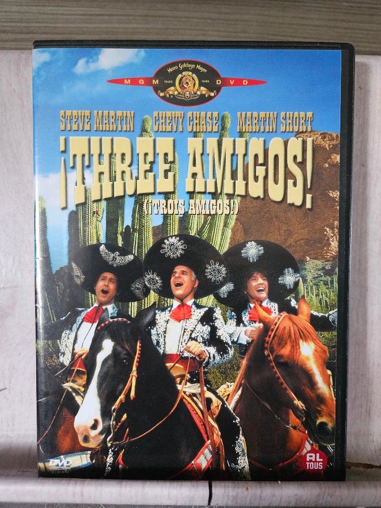 THREE AMIGOS (1986) Steve Martin, Chevy Chase, M. Short Dvd, Alle leeftijden, Ophalen of Verzenden, Zo goed als nieuw, Komedie