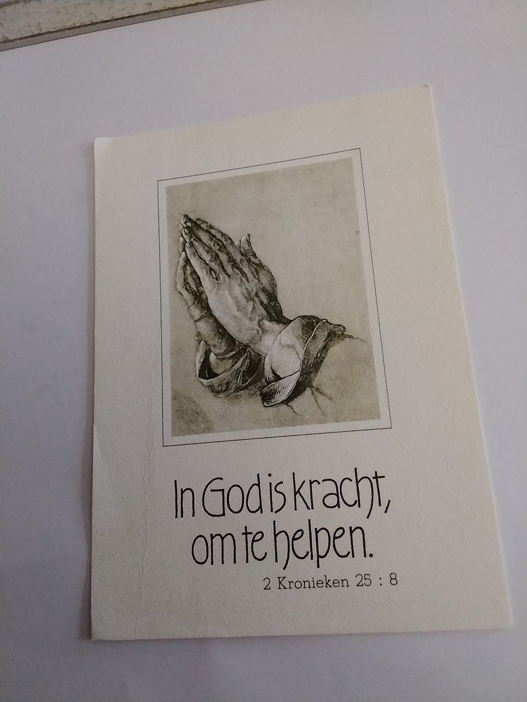 kaart met gebed en Bijbeltekst. ALBRECHT DURER  1988, Ophalen of Verzenden